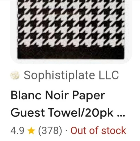 Sophistiplate Blanc & Noir Houndstooth Dinner Guest Napkins 20 Pk BNWT $SPECIAL - Picture 10 of 11